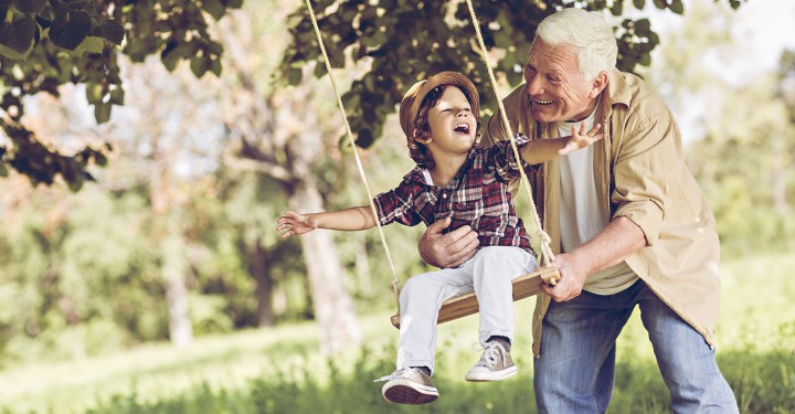 Playful grandfather Playful grandfather spending time with his grandson